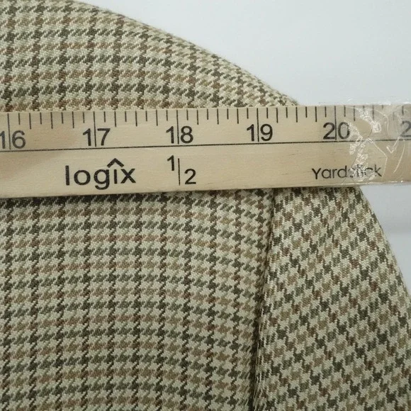 Lauren Ralph Lauren Sport Coat Mens 40R Tan Houndstooth Blazer Silk Business